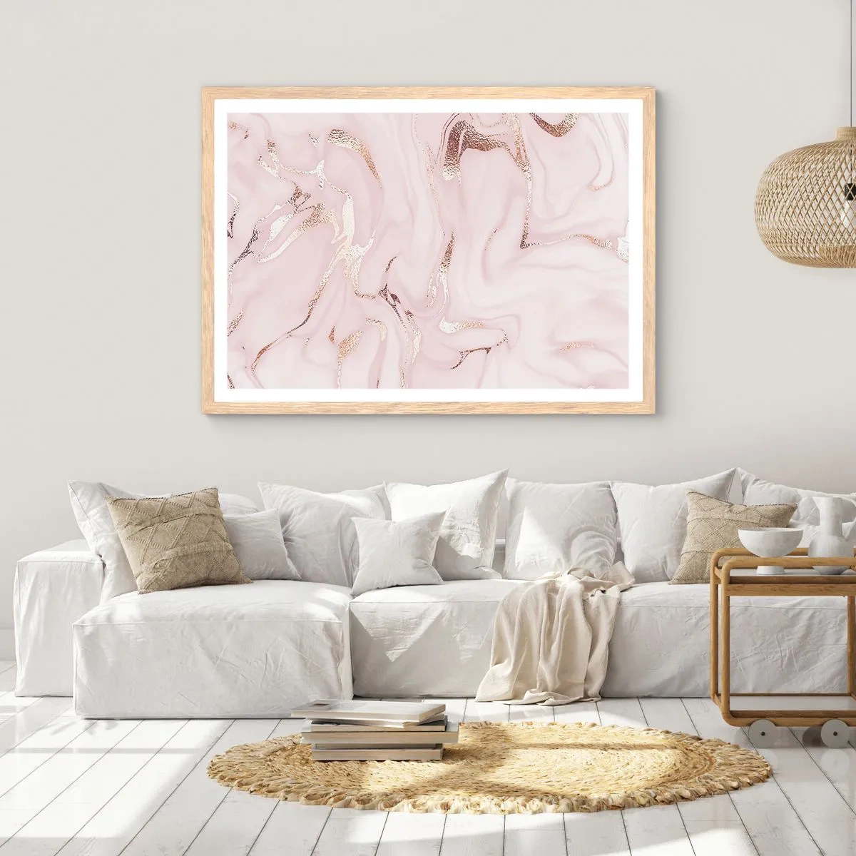 Poster in light oak frame - In Pink - 91x61 cm