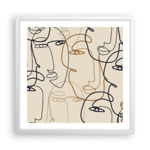 Poster in white frmae - Multiplied Portrait - 50x50 cm