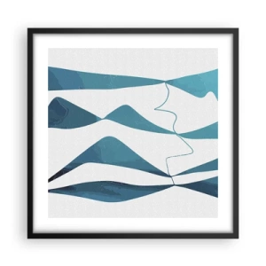 Poster in black frame - Abstract: Turquoise Relation - 50x50 cm
