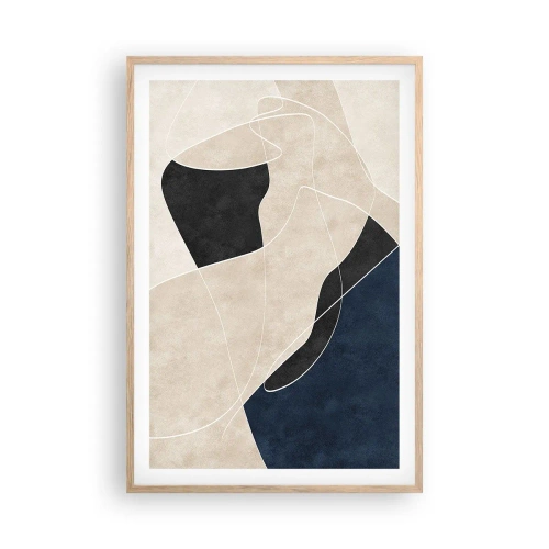 Poster in light oak frame - Abstract Composition - Contrast of Colours - 61x91 cm