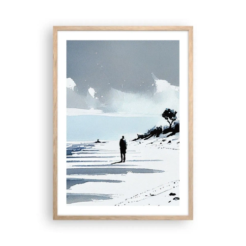 Poster in light oak frame - All Alone - 50x70 cm