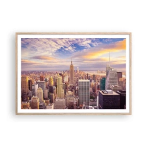 Poster in light oak frame - Reaching the Clouds - 100x70 cm