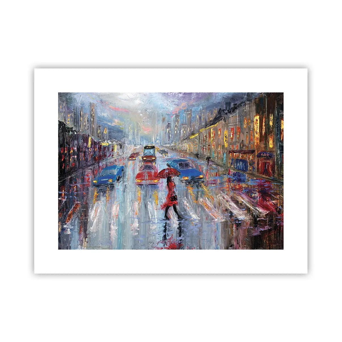 Poster - Rainy Afternoon in a City - 40x30 cm