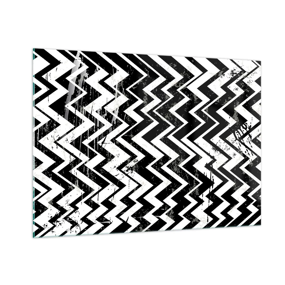 Glass picture - Zig-White Zag-Black - 100x70 cm
