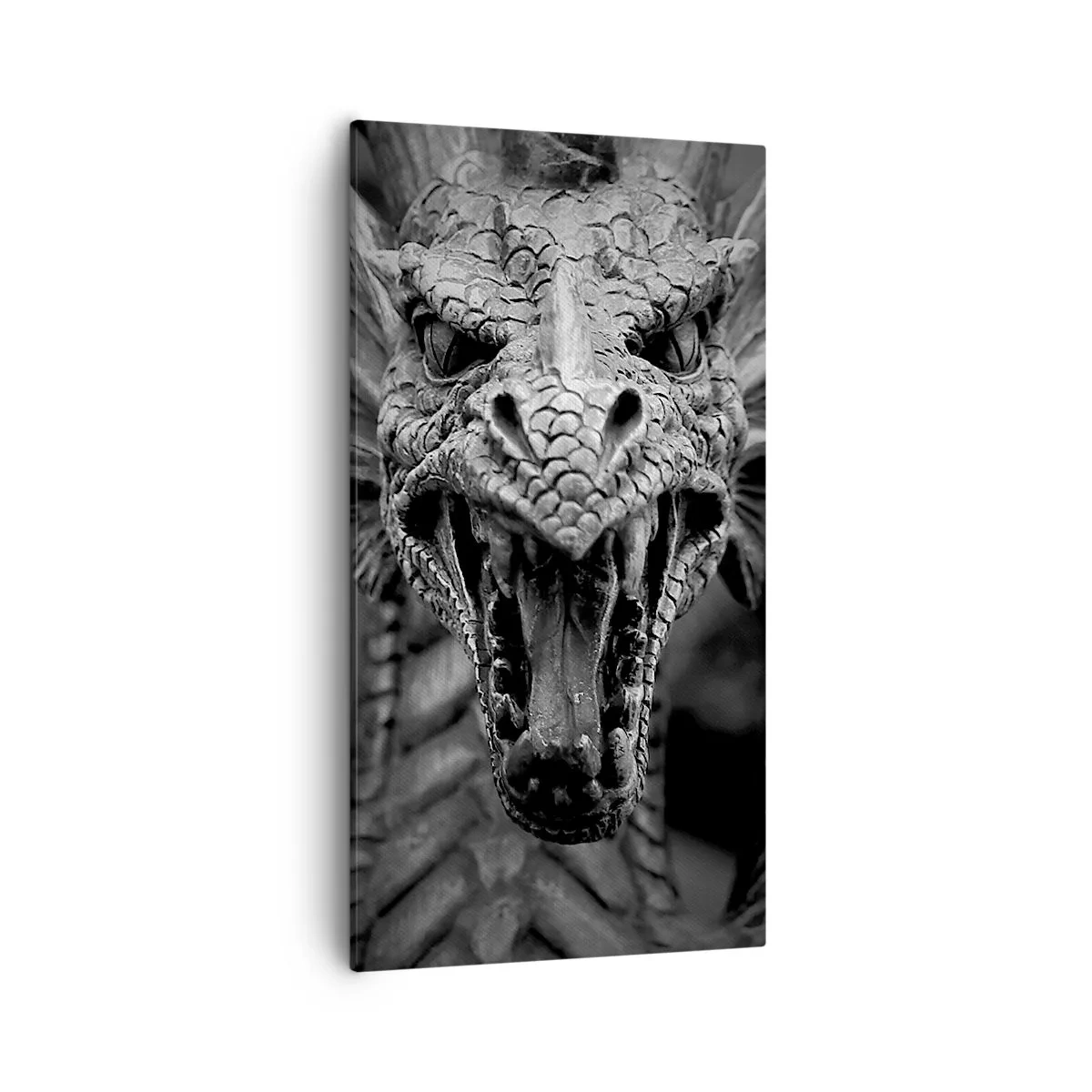 Canvas picture - Fairytale Dragon in Grey - 55x100 cm
