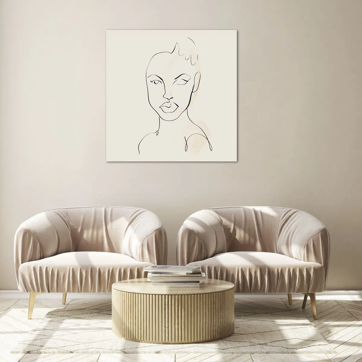 Glass picture - Outline of Sensuality - 70x70 cm