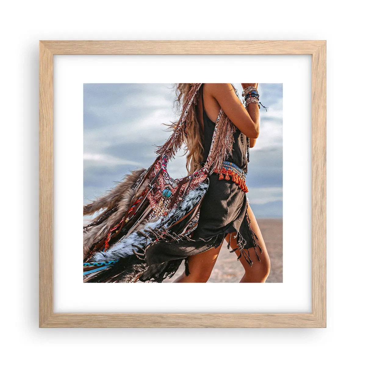 Poster in light oak frame - Shaman's Girl - 30x30 cm