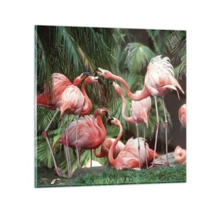 Glass picture - Afternoon Gossip - 30x30 cm