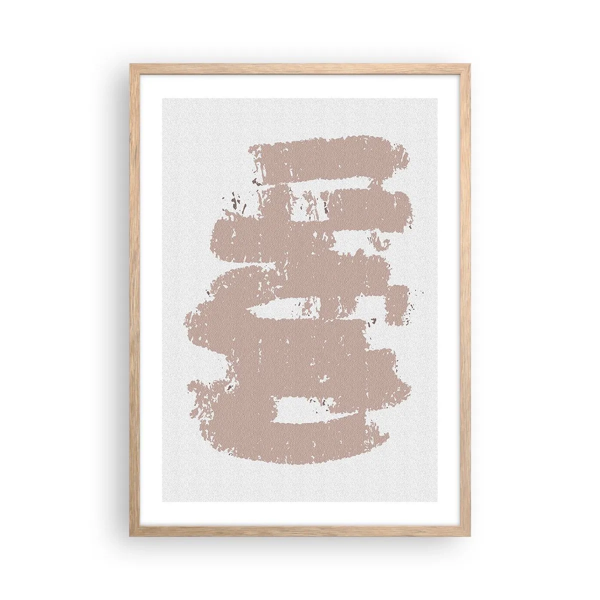 Poster in light oak frame - Abstract in Delicate Pink - 50x70 cm