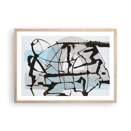 Poster in light oak frame - After All Blue - 70x50 cm