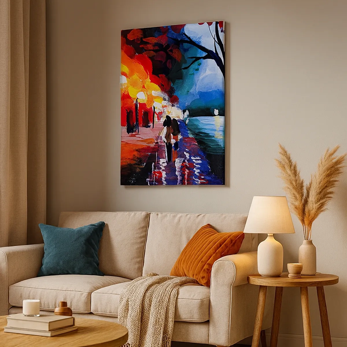 Canvas picture - Flaming Autumn in the Park - 50x70 cm