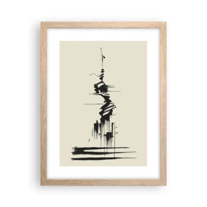 Poster in light oak frame - Hasty Abstract - 30x40 cm