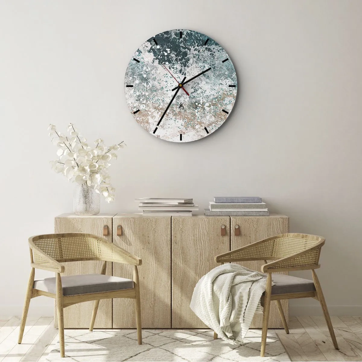 Wall clock - Clock on glass - Sea Tales - 40x40 cm