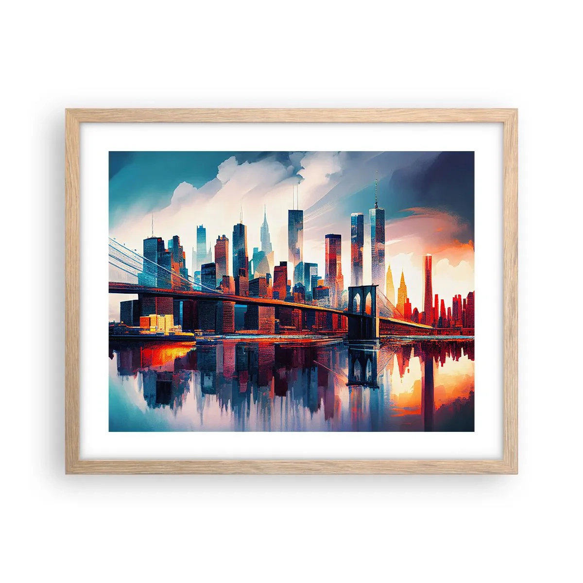 Poster in light oak frame - Fabulous New York - 50x40 cm