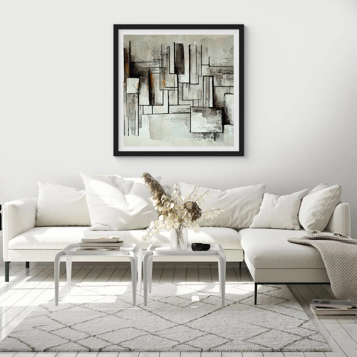 Poster in black frame - Power of Simplicity - 40x40 cm