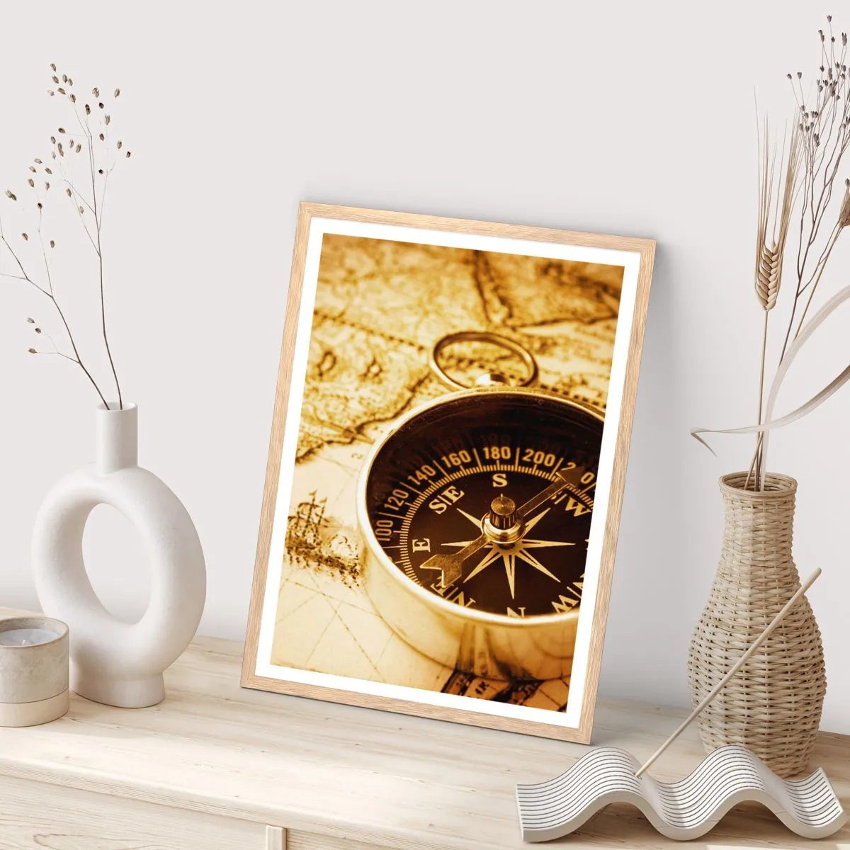 Poster in light oak frame - East or West? - 61x91 cm