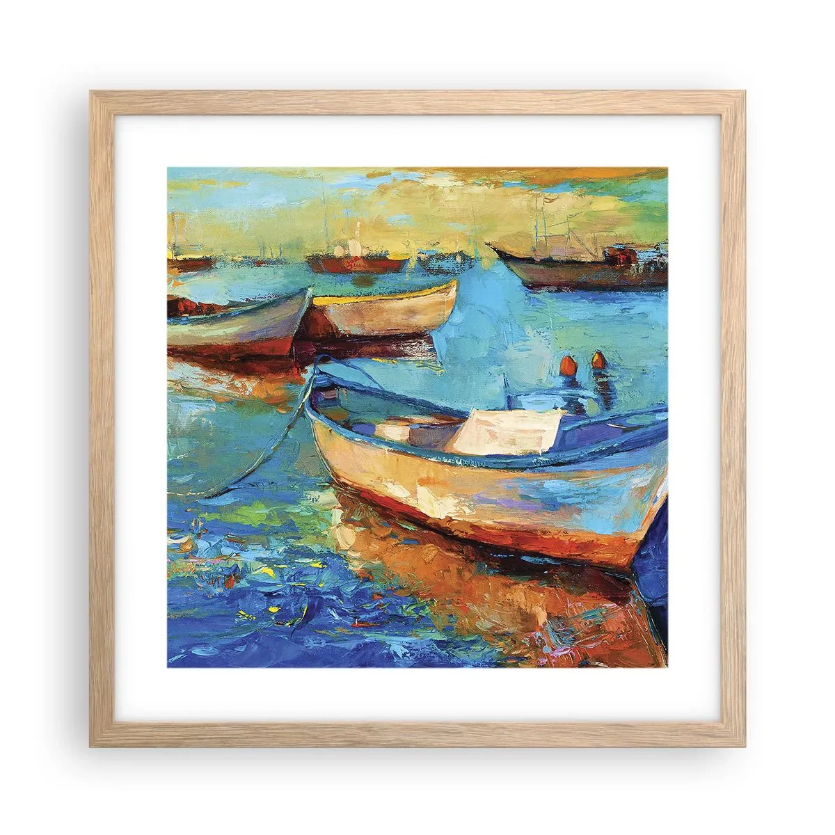 Poster in light oak frame - In a Southern Bay - 40x40 cm