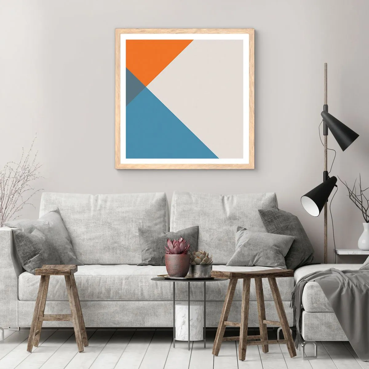 Poster in light oak frame - At an Angle… - 60x60 cm