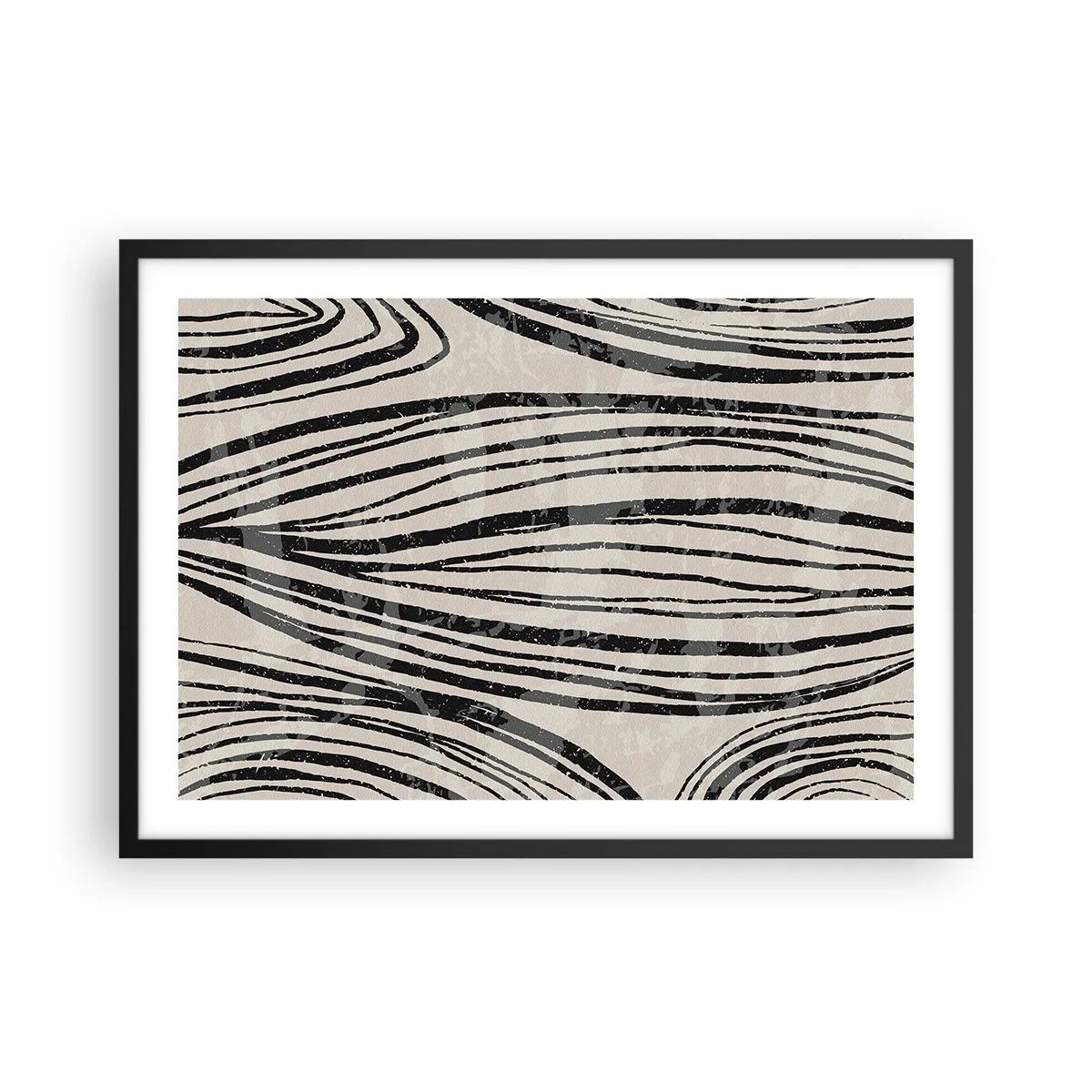 Poster in black frame - Spillover of Lines - 70x50 cm