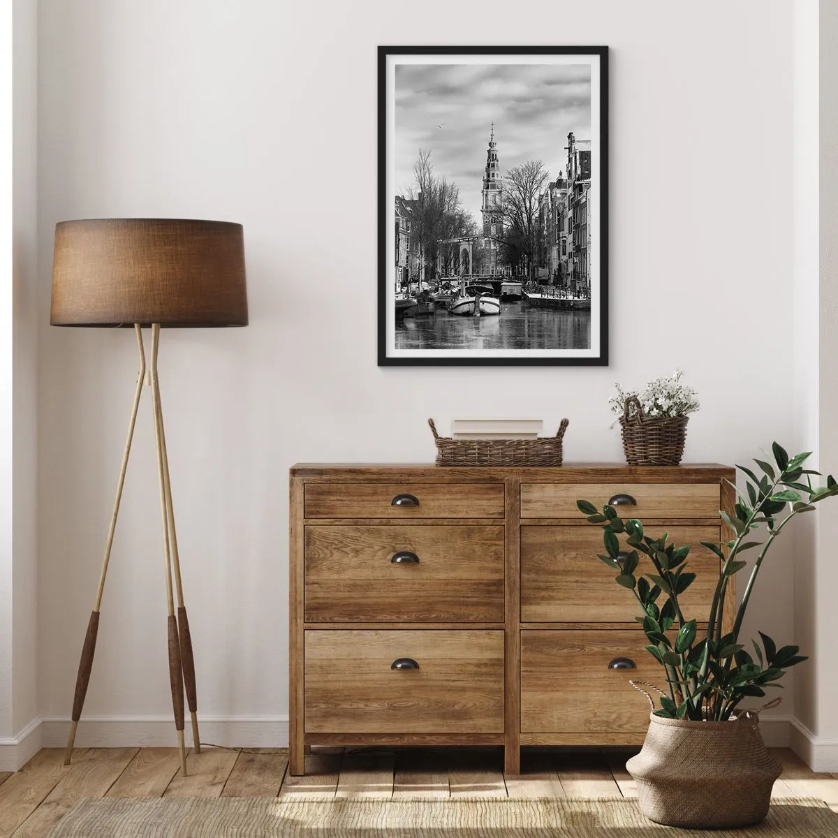 Poster in black frame - Amsterdam Atmosphere - 70x100 cm