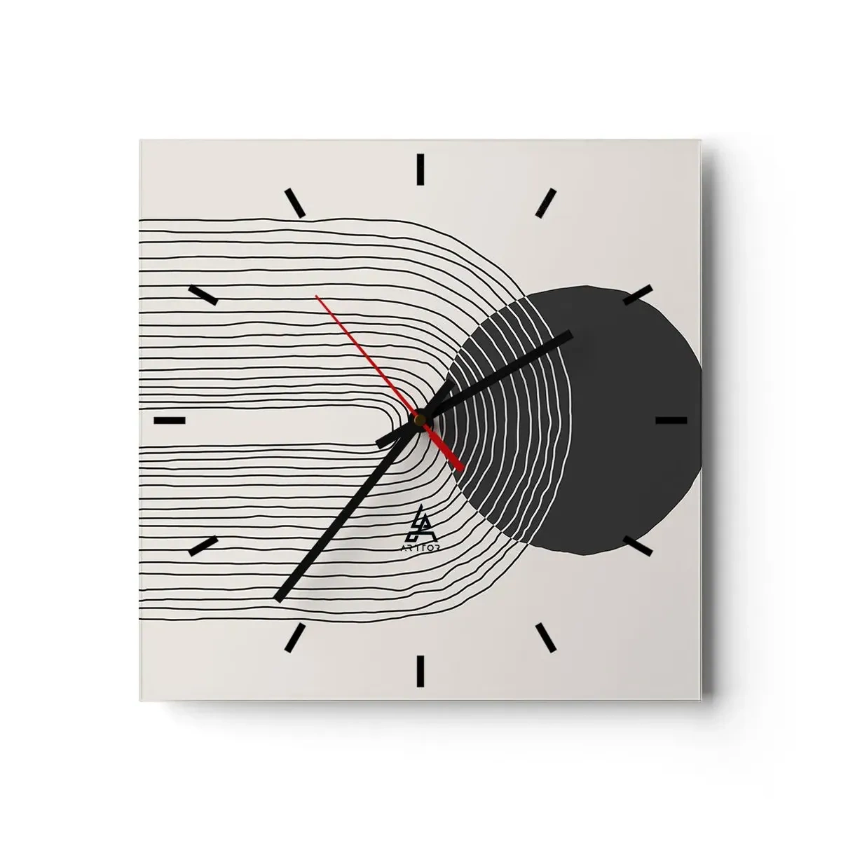 Wall clock - Clock on glass - Trembling and Certainty - 40x40 cm