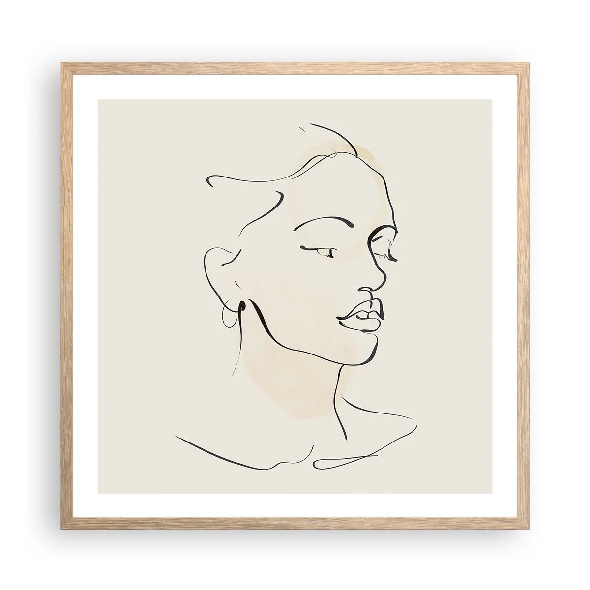 Poster in light oak frame - With a Decisive Line - 60x60 cm