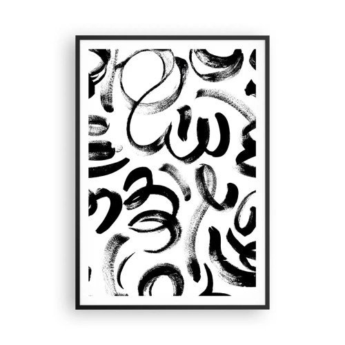 Poster in black frame - Black on White - 70x100 cm