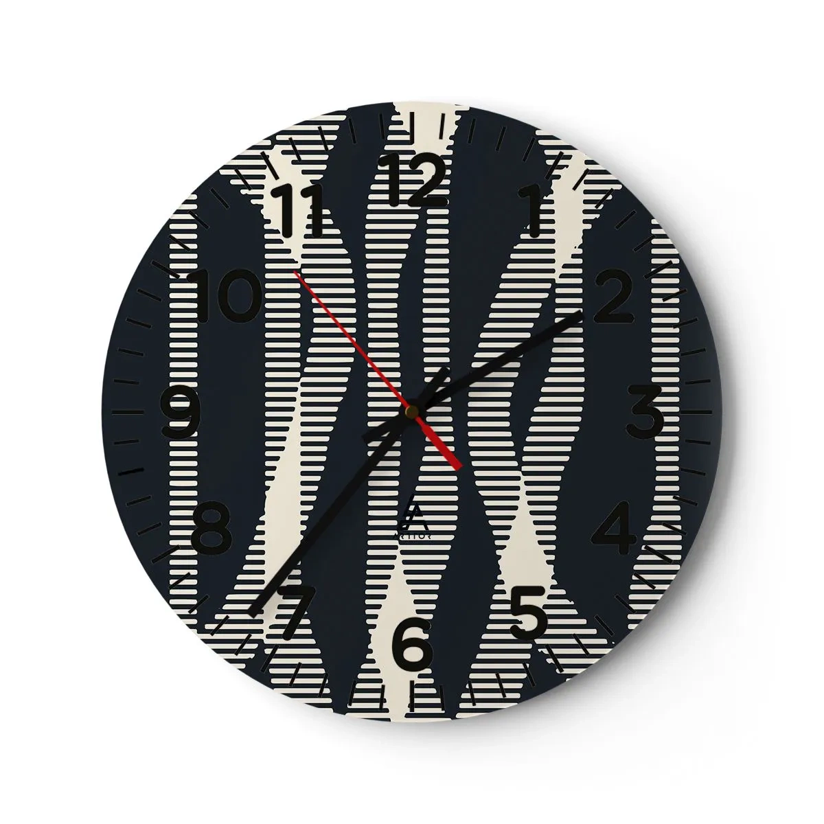 Wall clock - Clock on glass - Attempt at Breaking Darkness - 30x30 cm