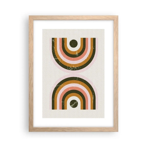 Poster in light oak frame - Twin Abstract - 30x40 cm