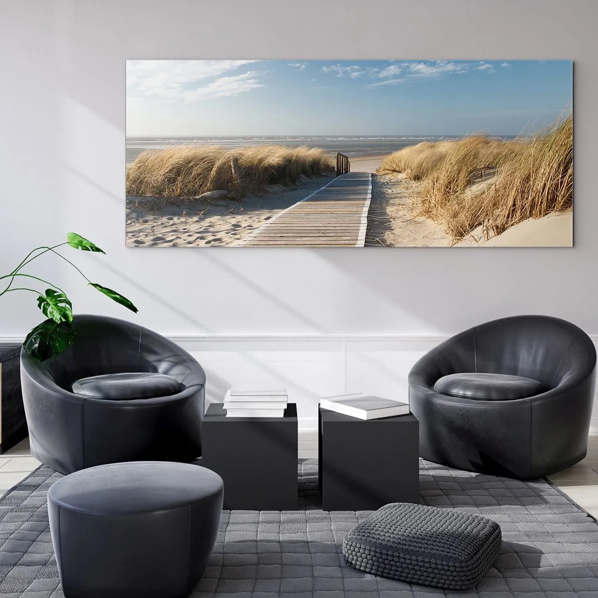 Glass picture - Behind a Dune, in the Hum of Trees - 100x40 cm
