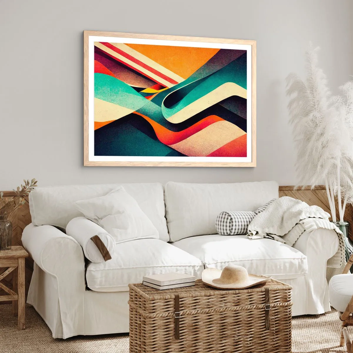 Poster in light oak frame - Intense Composition - 50x40 cm