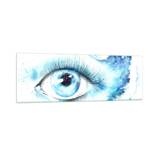 Glass picture - Immerse in those Blue Eyes - 90x30 cm