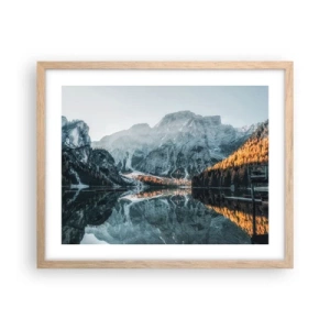 Poster in light oak frame - Mirror Landscape - 50x40 cm