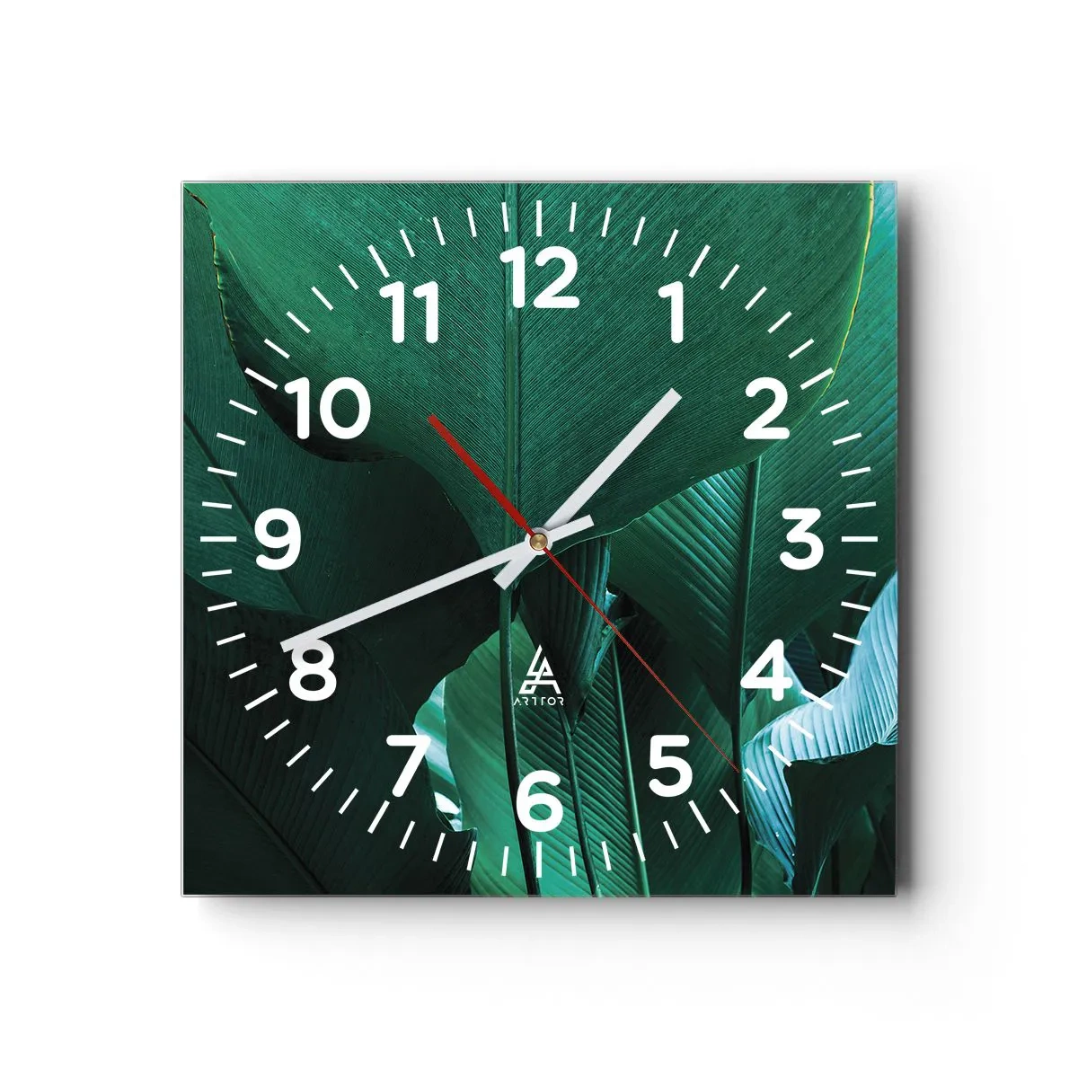 Wall clock - Clock on glass - Turned towards Light - 40x40 cm