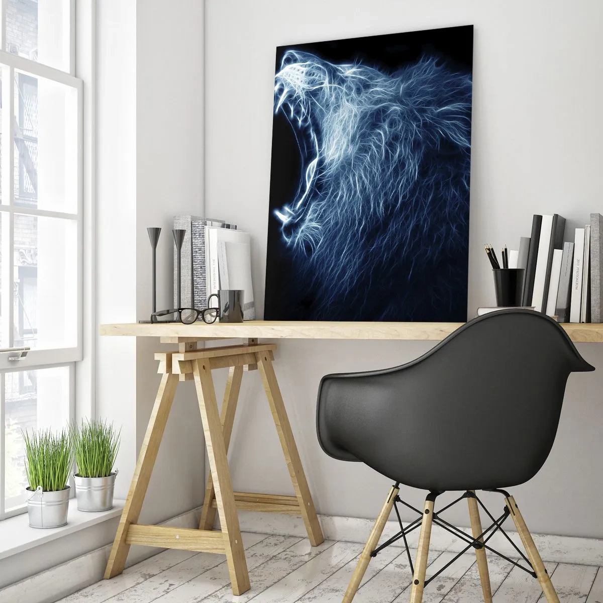 Glass picture - Flaming Rage of a King - 50x70 cm