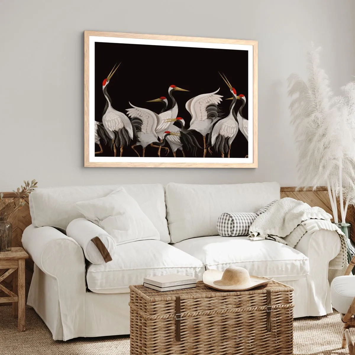 Poster in light oak frame - Bird Affairs - 100x70 cm