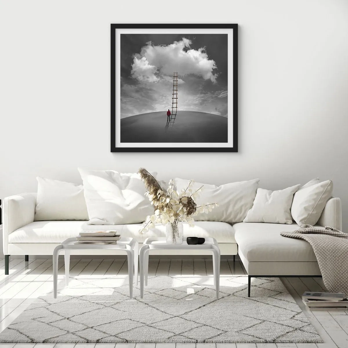 Poster in black frame - Everything Is Poissible - 40x40 cm