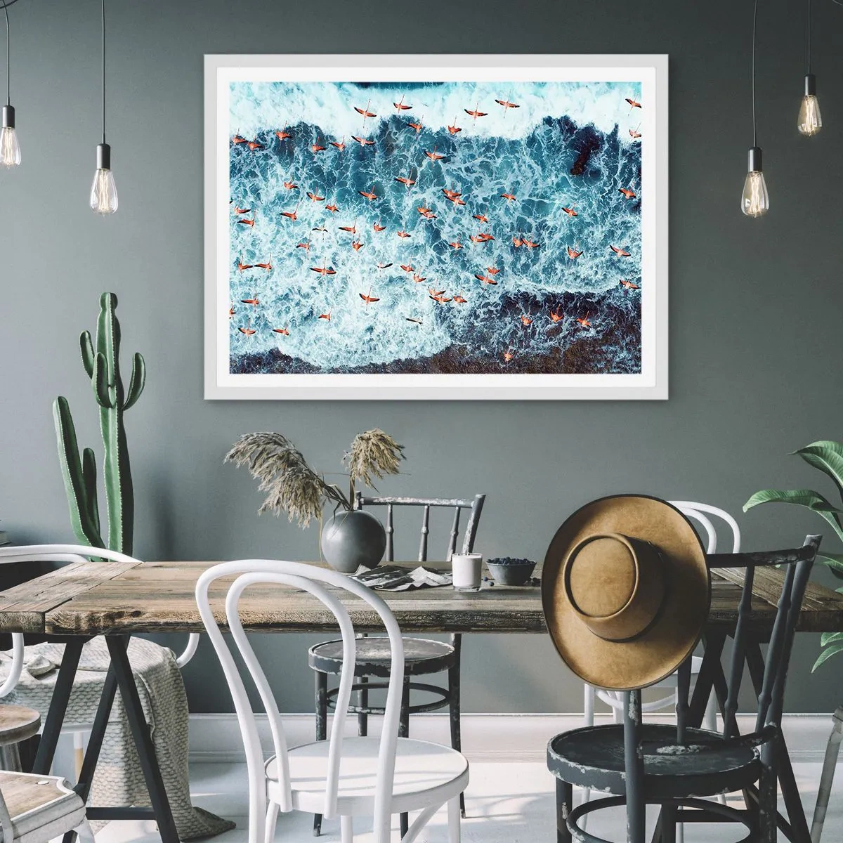 Poster in white frmae - Seaside Parade - 50x40 cm