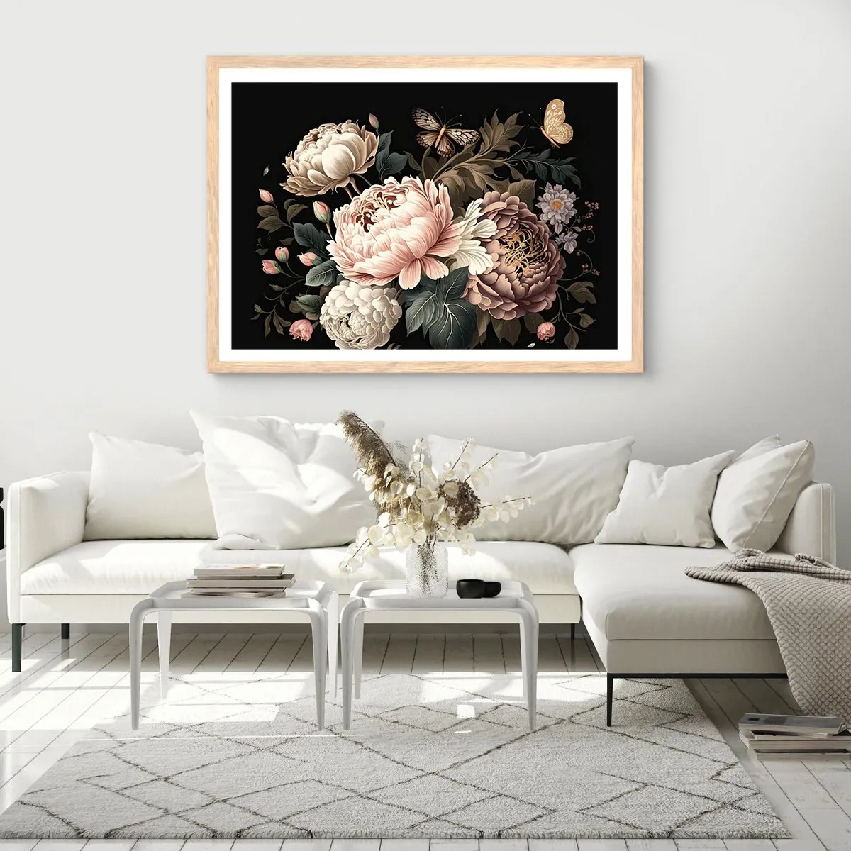 Poster in light oak frame - Baroque Style - 100x70 cm
