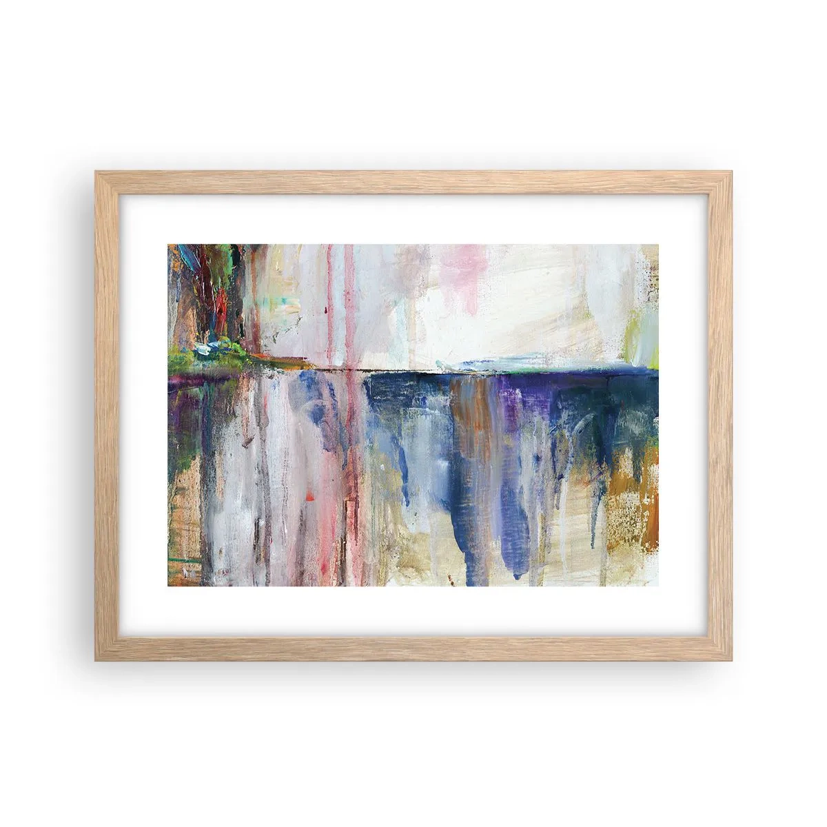 Poster in light oak frame - Colourful Impressions an Associations - 40x30 cm