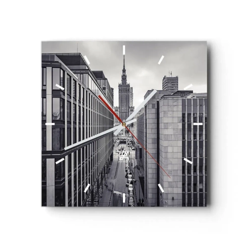 Wall clock - Clock on glass - Warsaw Valley - 30x30 cm