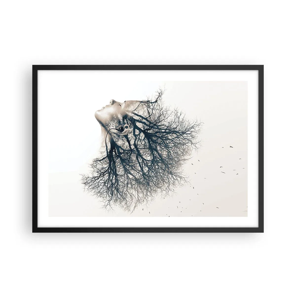 Poster in black frame - Listening to the Whisper of the Trees - 70x50 cm