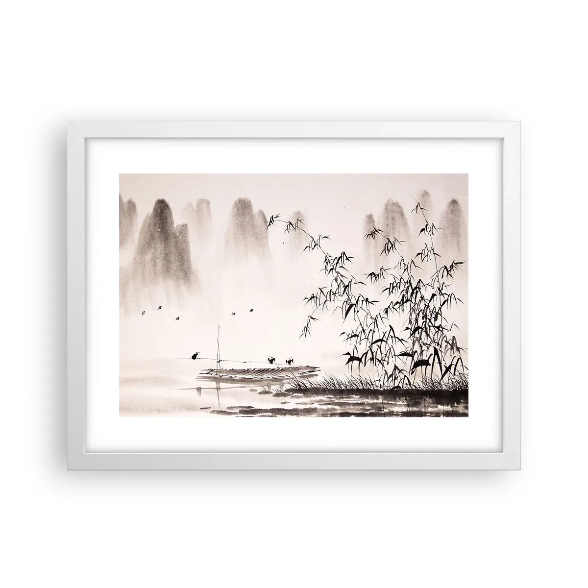 Poster in white frmae - Quiet As a Rice Field - 40x30 cm