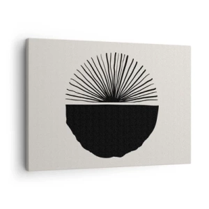 Canvas picture - Minimalist black motif on a light background - 70x50cm - Fan of Possibilities - Modern wall decoration for the living room and bedroom ARTTOR