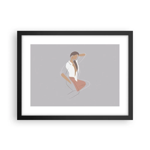 Poster in black frame - Outline of Charm - 40x30 cm