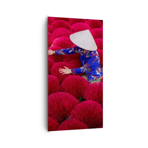 Canvas picture - In the Rice Field - 65x120 cm