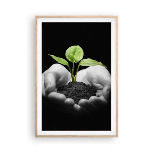 Poster in light oak frame - I Love Nature, I Protect It - 61x91 cm
