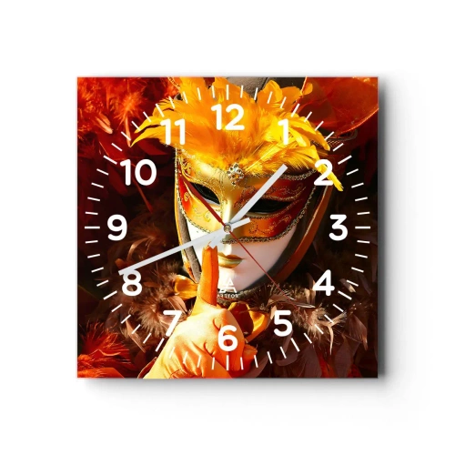Wall clock - Clock on glass - Secret Is Part of the Game - 40x40 cm
