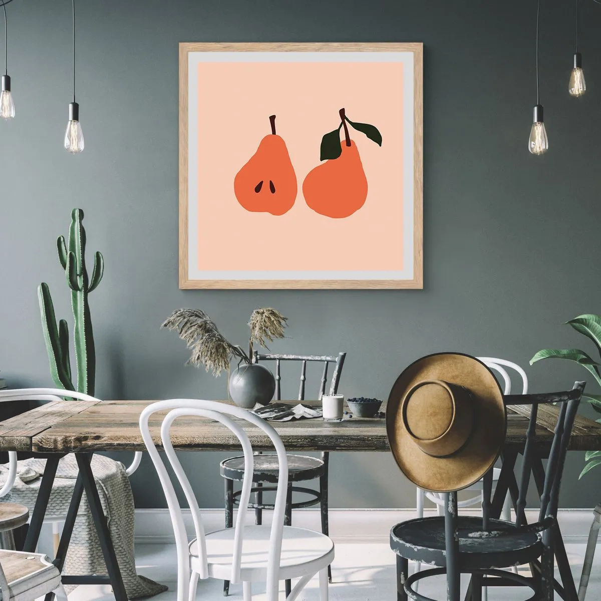 Poster in light oak frame - Overly Sweet - 30x30 cm