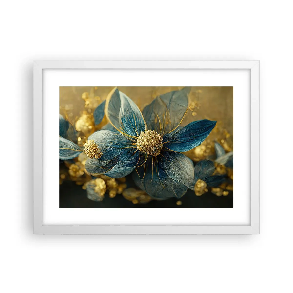 Poster in white frmae - Blossoming in Gold - 40x30 cm